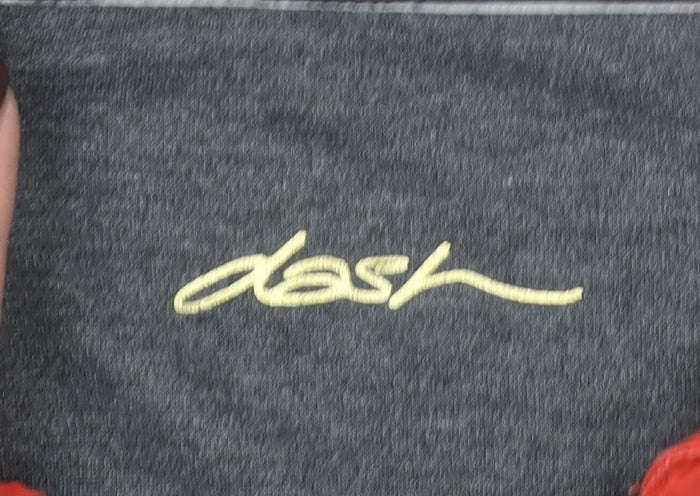 Dash Women Grey Striped Long Sleeve Polo Shirt Size 16