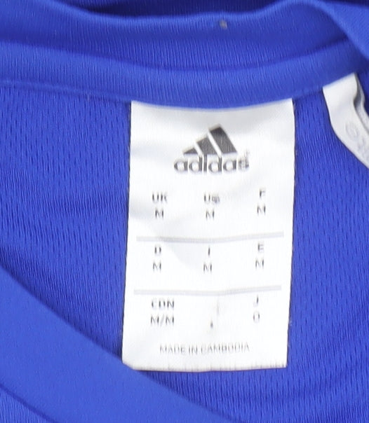 Adidas Men's Blue Climalite Short Sleeve Jersey T-Shirt M