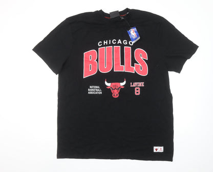 NBA Chicago Bulls Black 2XL Men's Graphic T-Shirt 100% Cotton