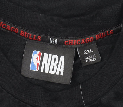 NBA Chicago Bulls Black 2XL Men's Graphic T-Shirt 100% Cotton