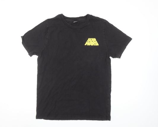 Womens UK Size M Star Wars Black Basic T-Shirt