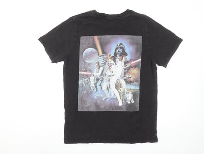 Womens UK Size M Star Wars Black Basic T-Shirt