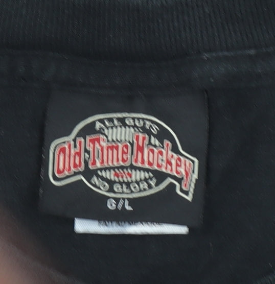 Old Time Hockey Men's Black Large Graphic Sports T-Shirt