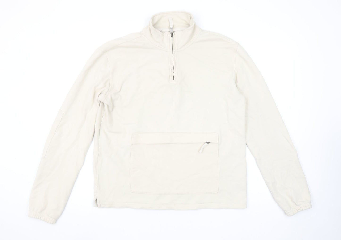 Mens UK Size S Marks and Spencer Beige 1/2 Zip Sweatshirt