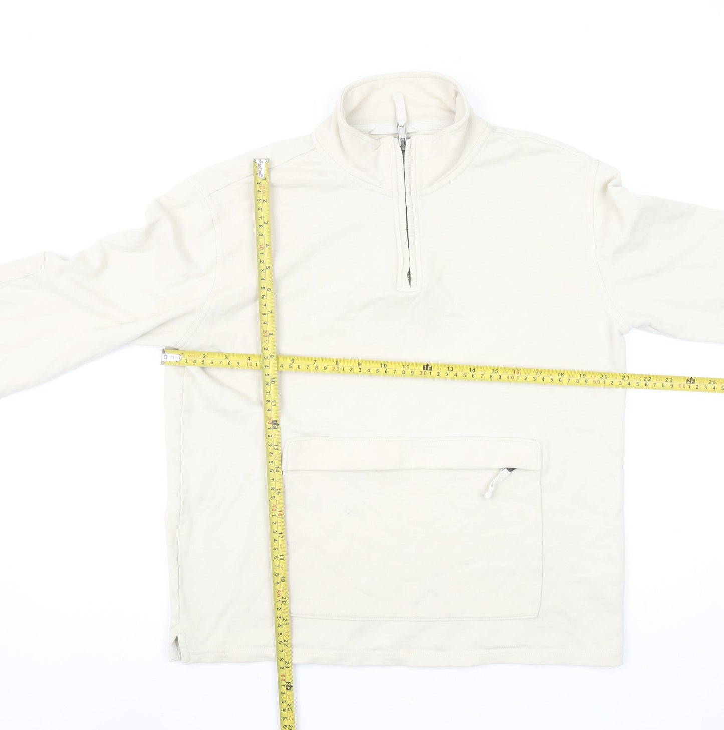 Mens UK Size S Marks and Spencer Beige 1/2 Zip Sweatshirt
