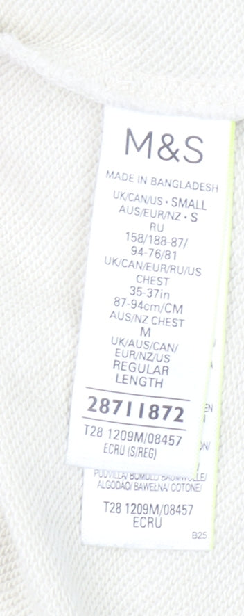 Mens UK Size S Marks and Spencer Beige 1/2 Zip Sweatshirt