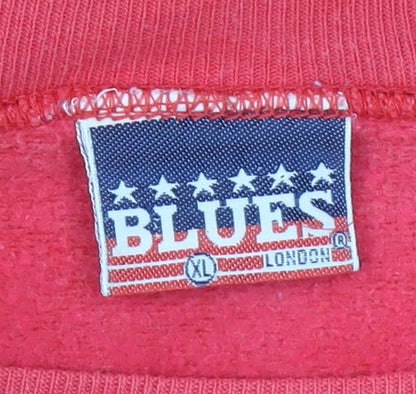 Womens UK Size XL BLUES LONDON Red Pullover Sweatshirt