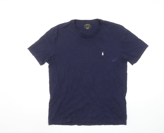 Polo Ralph Lauren Men's Navy Blue Cotton Crew Neck T-Shirt Small