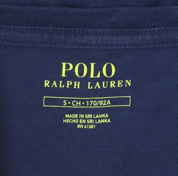 Polo Ralph Lauren Men's Navy Blue Cotton Crew Neck T-Shirt Small
