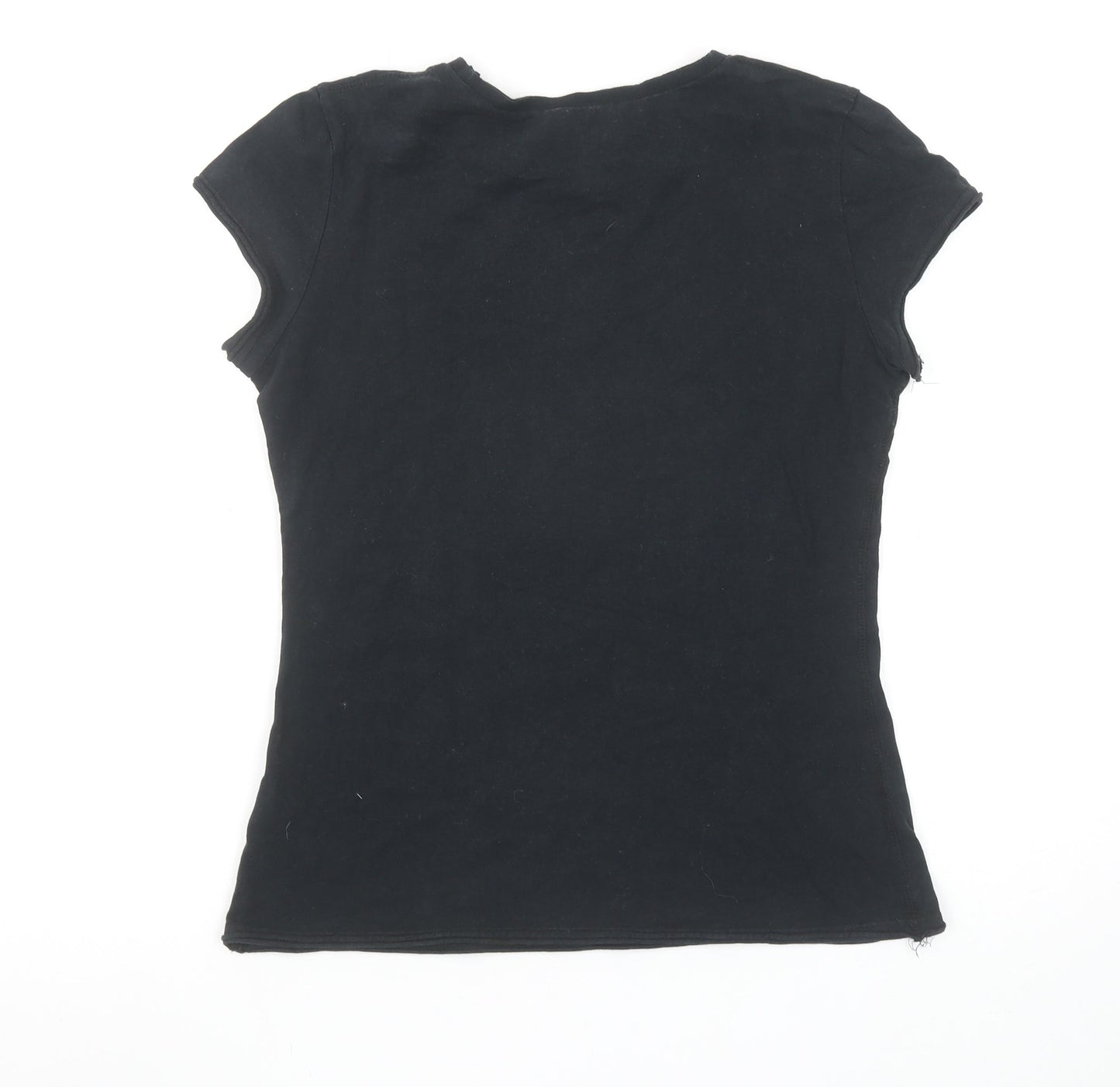 Girls UK Size L Pineapple Black Basic T-Shirt