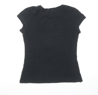 Girls UK Size L Pineapple Black Basic T-Shirt