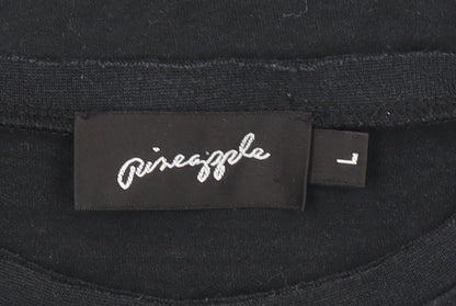 Girls UK Size L Pineapple Black Basic T-Shirt