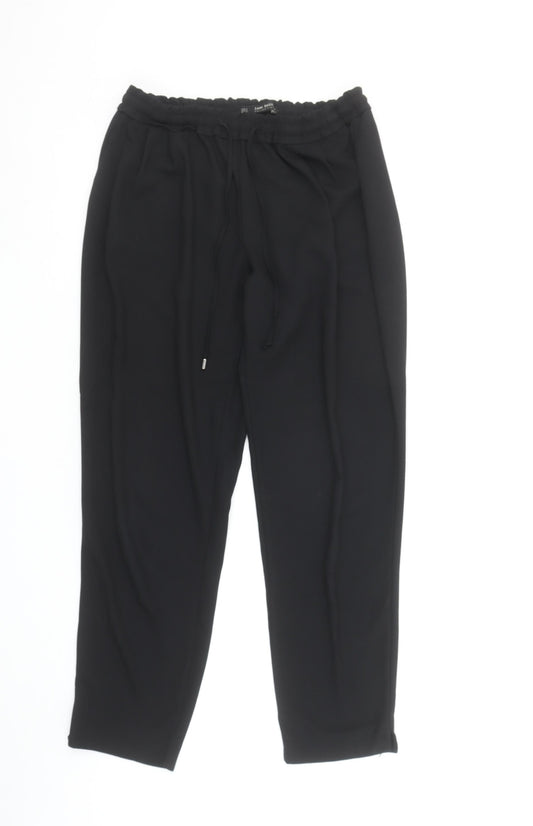 Womens UK Size S Zara Regular Fit Casual Workwear Travel Black Trousers