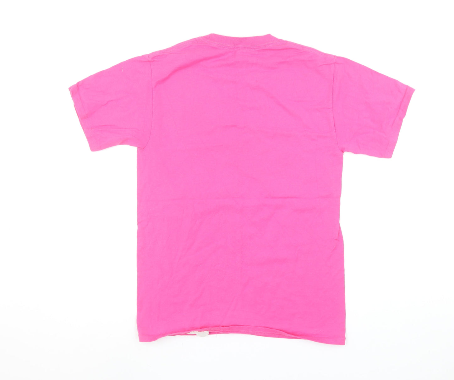 Womens UK Size S Disney Pink Basic T-Shirt