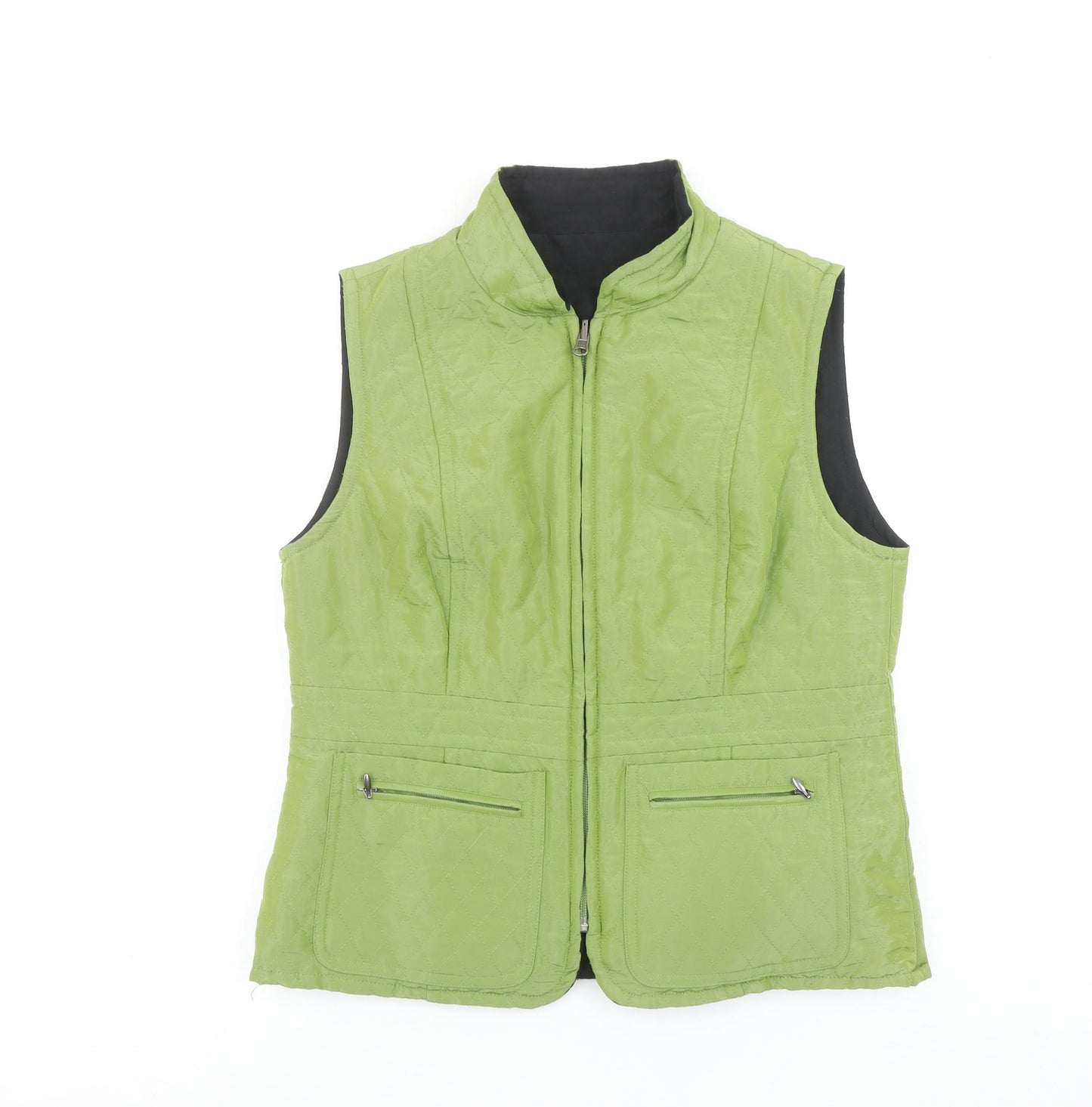 Womens UK Size 10 CC Green Quilted Coat