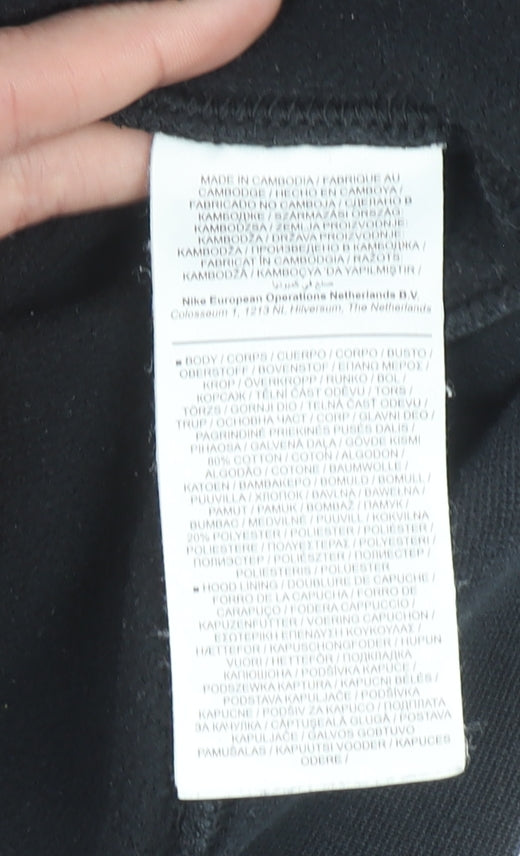 Nike Women's Black XS Pullover Hoodie Cotton Blend Kangaroo Pocket