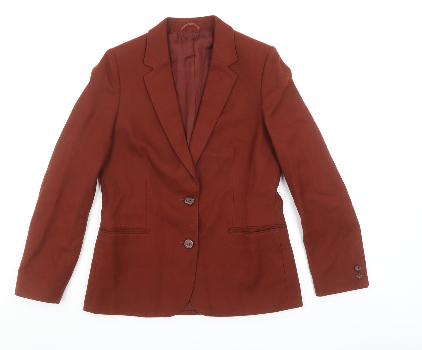 Marks and Spencer Women’s Brown Wool Blazer Size 12 Single Breasted Jacket