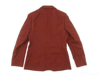 Marks and Spencer Women’s Brown Wool Blazer Size 12 Single Breasted Jacket