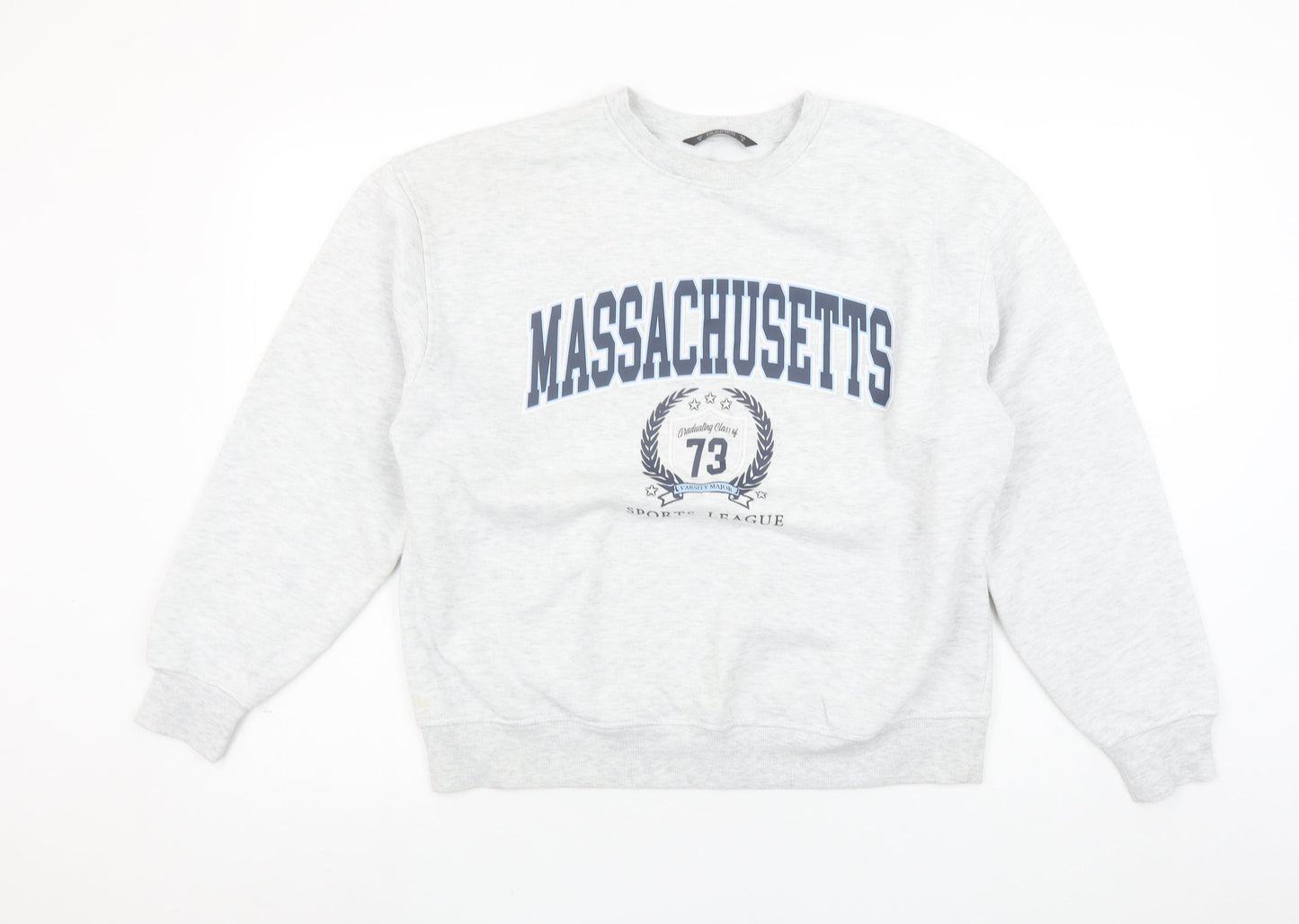 Dunnes Women’s Grey Massachusetts Printed Pullover Sweatshirt M