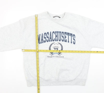 Dunnes Women’s Grey Massachusetts Printed Pullover Sweatshirt M