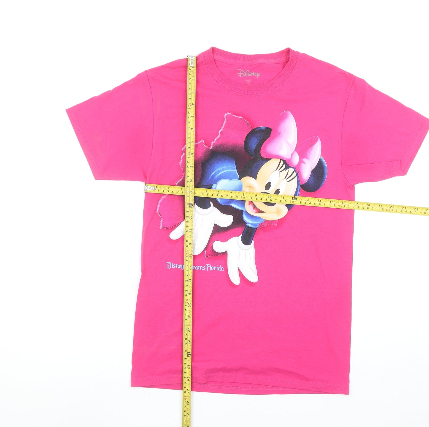 Disney Womens Pink Minnie Mouse Graphic T-Shirt Size S