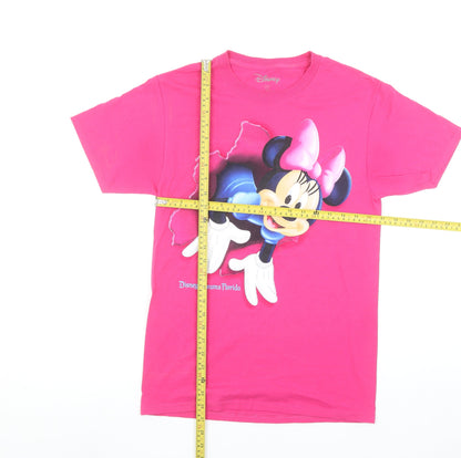 Disney Womens Pink Minnie Mouse Graphic T-Shirt Size S