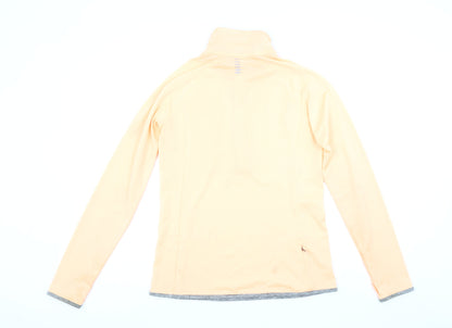 Under Armour Womens Beige Long Sleeve 1/4 Zip HeatGear Top Size S