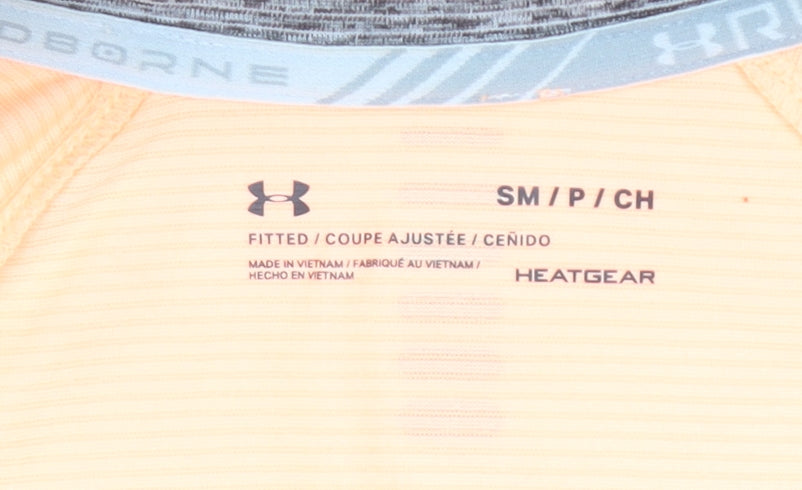 Under Armour Womens Beige Long Sleeve 1/4 Zip HeatGear Top Size S