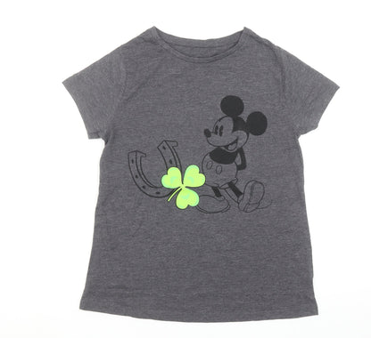 Womens UK Size 10 Disney Grey Basic T-Shirt
