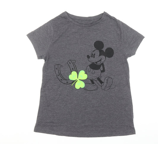 Womens UK Size 10 Disney Grey Basic T-Shirt