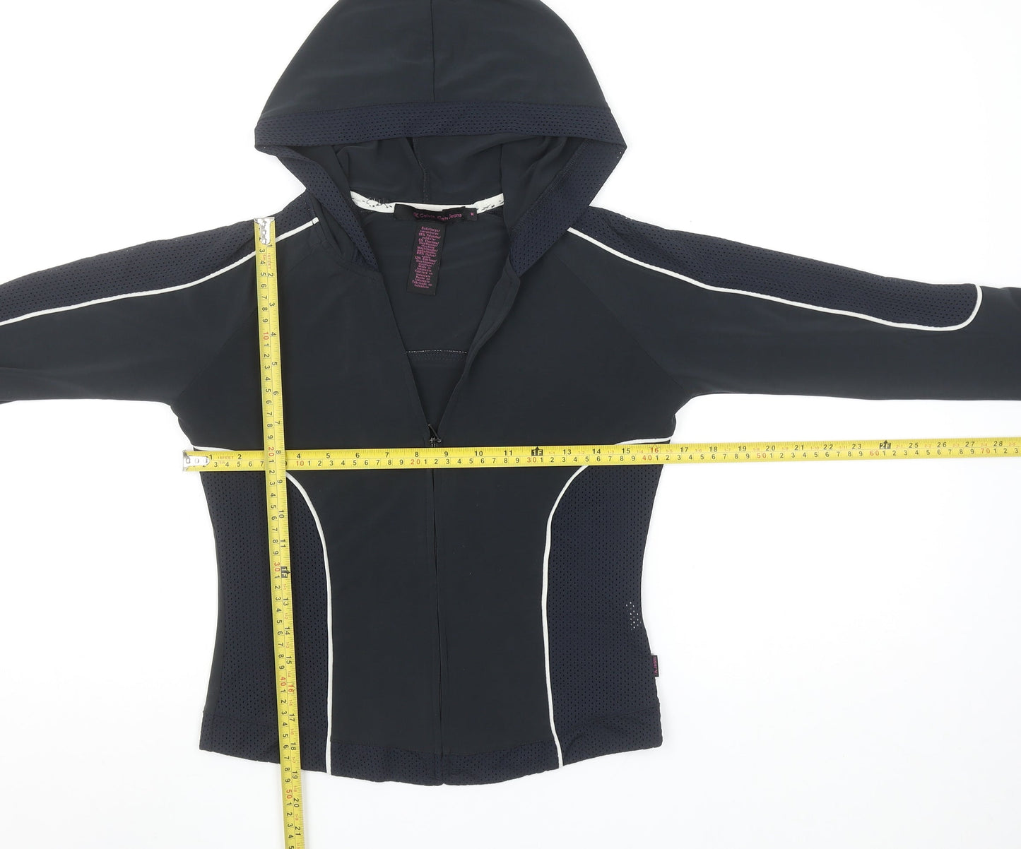 Calvin Klein Jeans Women's Black Full Zip Hoodie Size M Polyester Blend