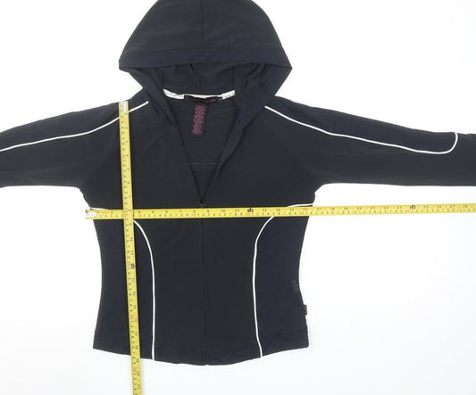 Calvin Klein Jeans Women's Black Full Zip Hoodie Size M Polyester Blend