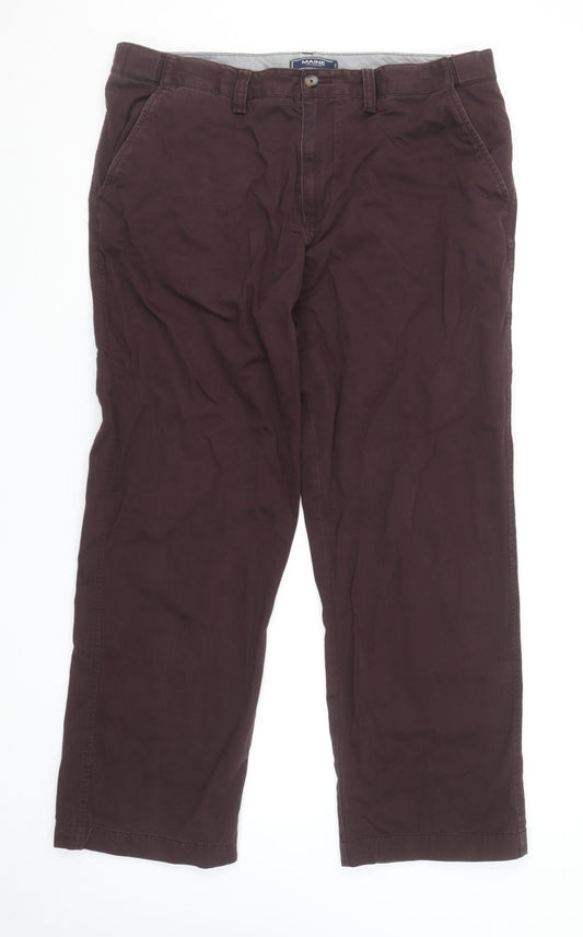 Maine New England Men's Brown 38S Chino Cotton Trousers