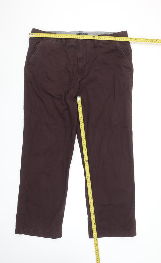 Maine New England Men's Brown 38S Chino Cotton Trousers