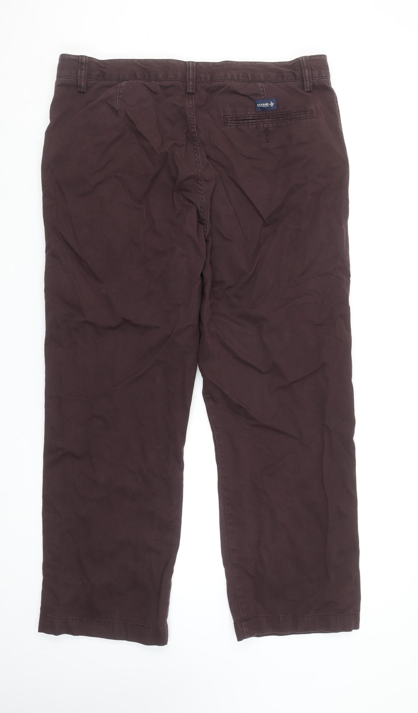 Maine New England Men's Brown 38S Chino Cotton Trousers