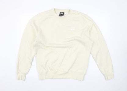 Nike Women's Beige Cotton Blend Crew Neck Sweatshirt Size S