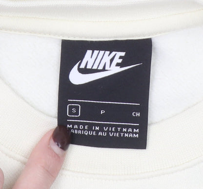 Nike Women's Beige Cotton Blend Crew Neck Sweatshirt Size S