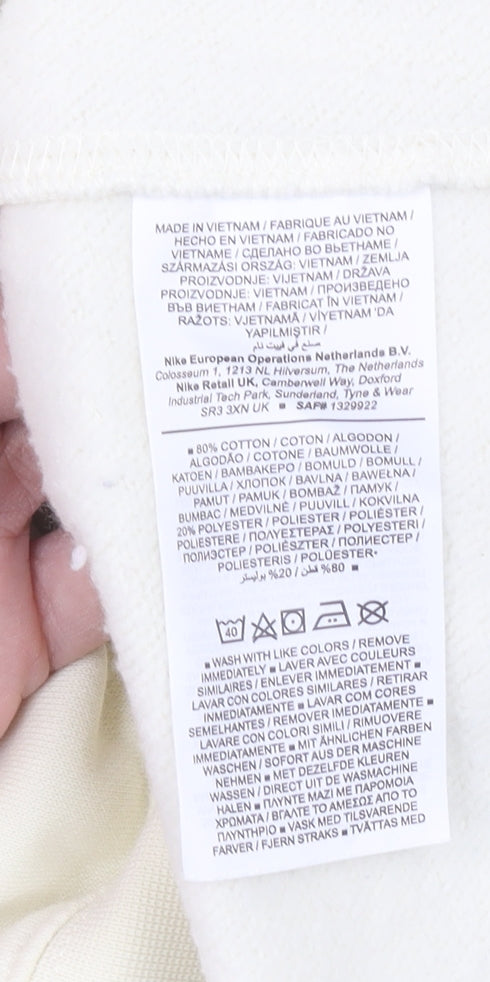 Nike Women's Beige Cotton Blend Crew Neck Sweatshirt Size S