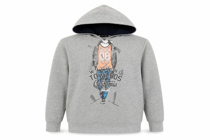 Boys UK Size L Lucky Life Grey Pullover Hoodie