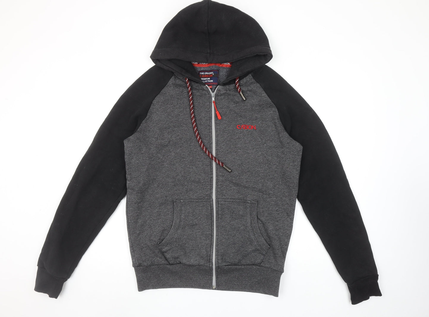 Mens UK Size M Carbon Grey Full Zip Hoodie