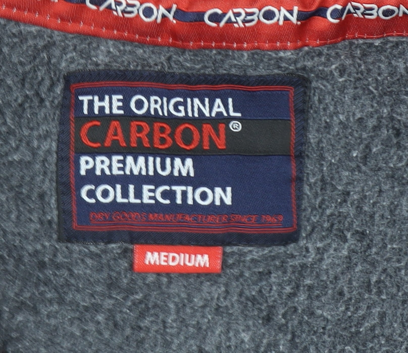 Mens UK Size M Carbon Grey Full Zip Hoodie