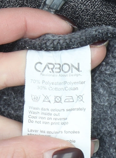 Mens UK Size M Carbon Grey Full Zip Hoodie