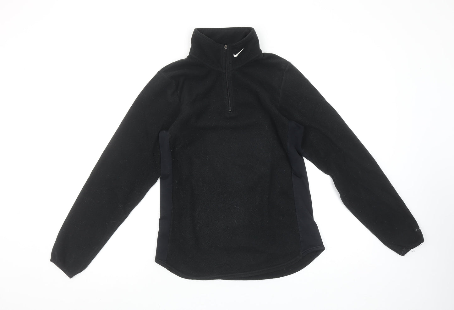 Nike Womens Black Fleece 1/4 Zip Pullover Sweatshirt Size S (4-6)