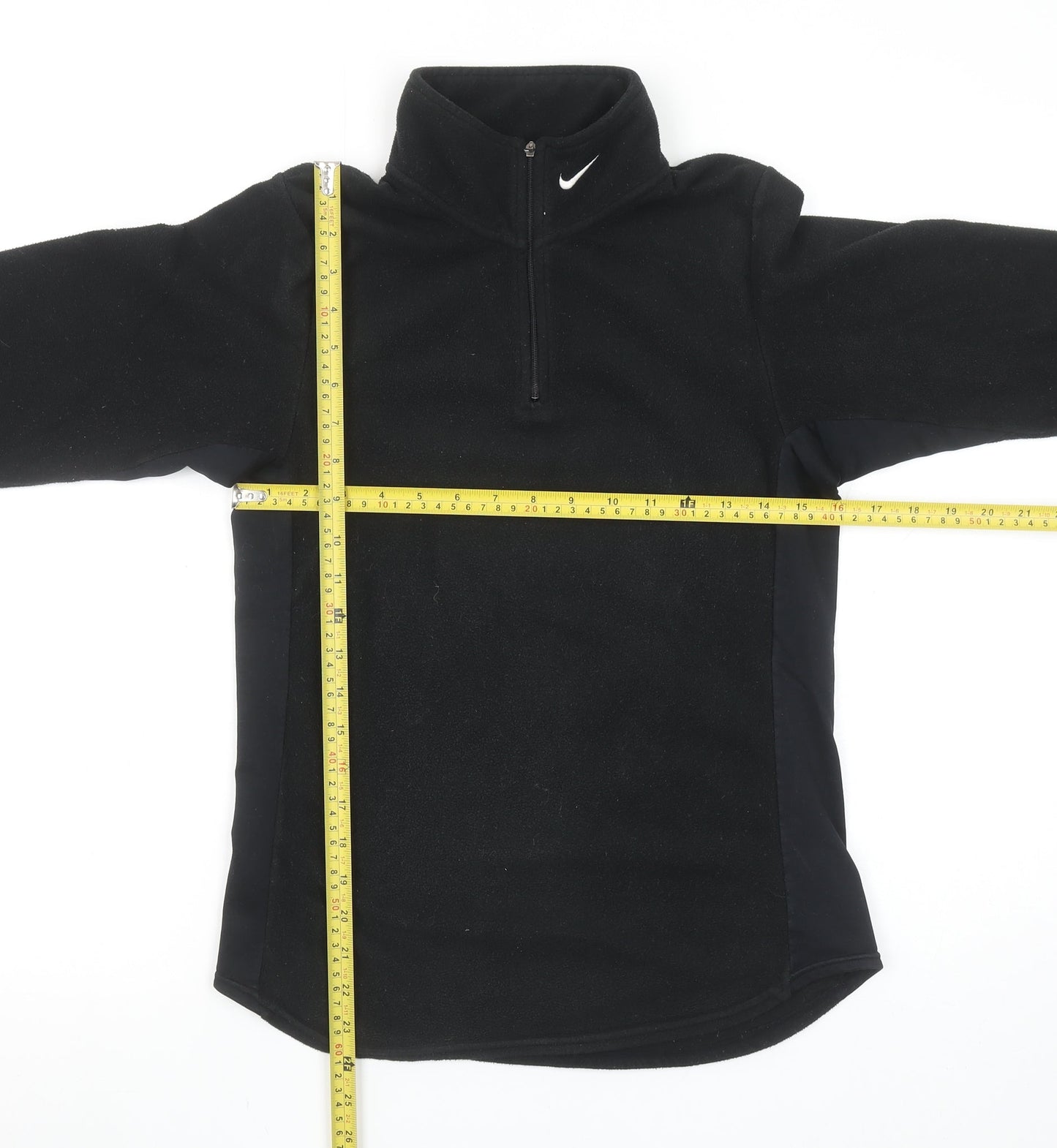 Nike Womens Black Fleece 1/4 Zip Pullover Sweatshirt Size S (4-6)