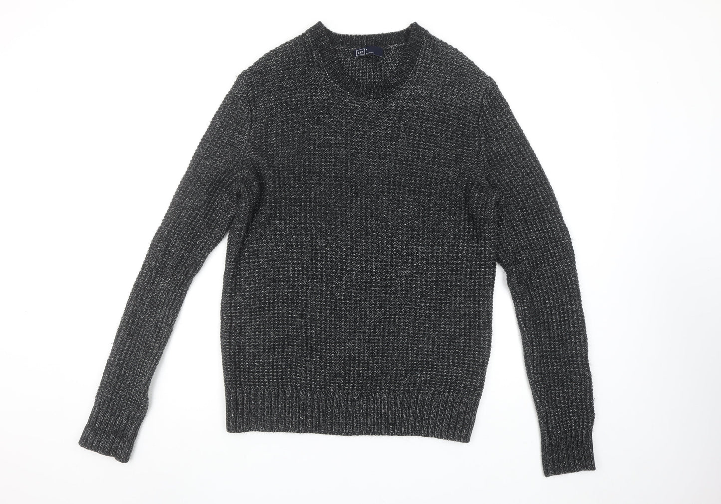 GAP Men's Grey Chunky Knit Crew Neck Pullover Jumper Size S