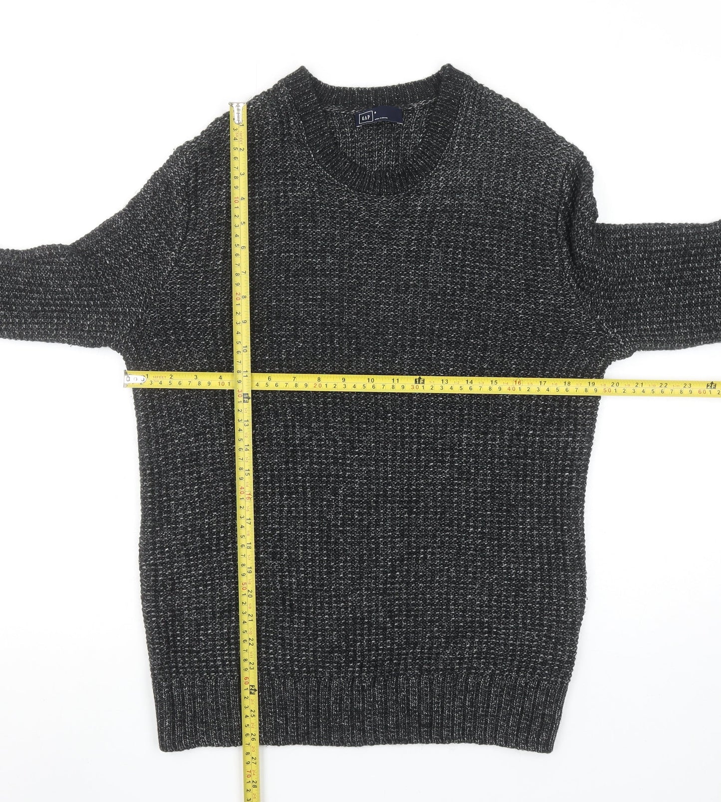 GAP Men's Grey Chunky Knit Crew Neck Pullover Jumper Size S