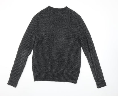 GAP Men's Grey Chunky Knit Crew Neck Pullover Jumper Size S