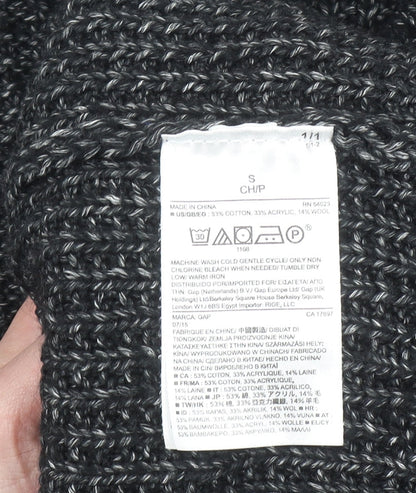 GAP Men's Grey Chunky Knit Crew Neck Pullover Jumper Size S