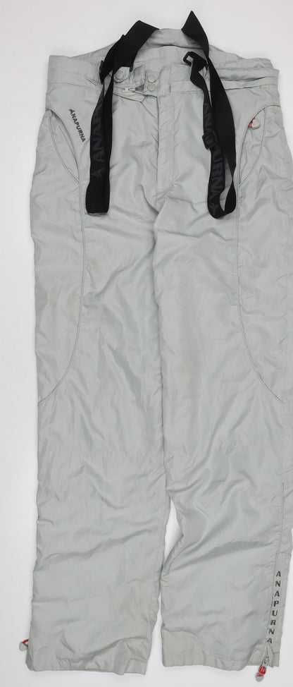 Anapurna Men Grey Insulated Snow Pants Size M Water Resistant Trousers