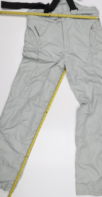 Anapurna Men Grey Insulated Snow Pants Size M Water Resistant Trousers